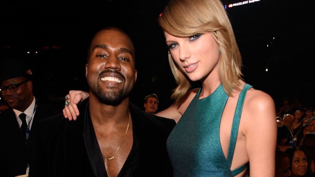 Kanye West and Taylor Swift attend The 57th Annual GRAMMY Awards at STAPLES Center on February 8, 2015 in Los Angeles, California.