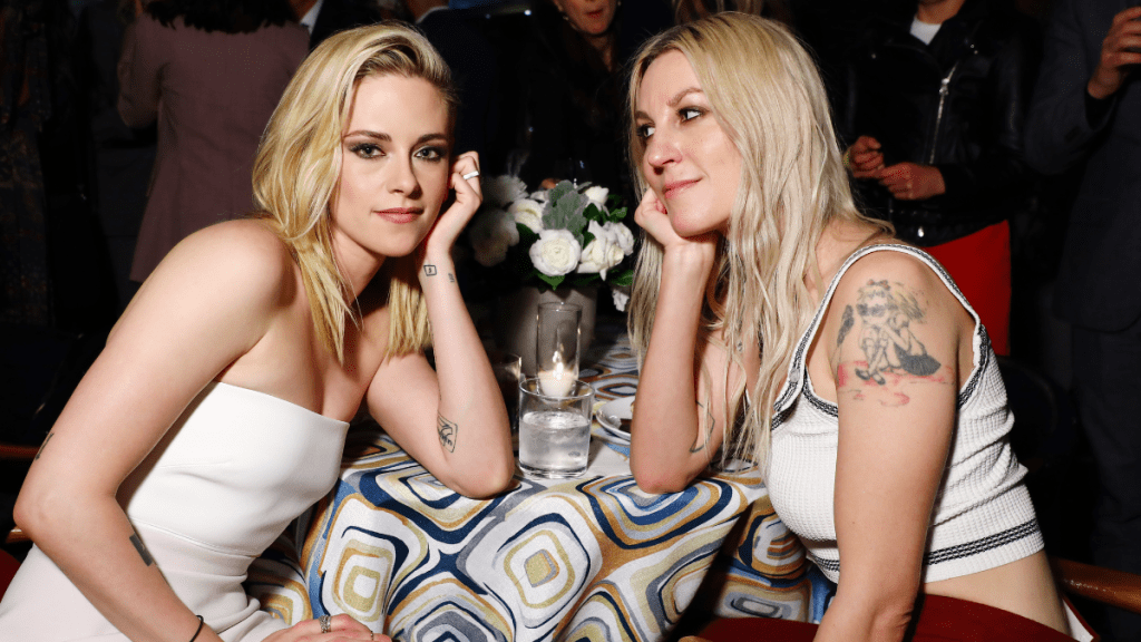 (L-R) Kristen Stewart and Dylan Meyer attend The Hollywood Reporter Nominees Night presented by IHG Hotels and Resorts at Spago on March 07, 2022 in Beverly Hills, California.